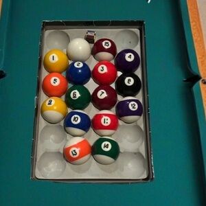 Vintage Set of  16 Pool Table Billard 2 1/4" Balls Including Cue Ball